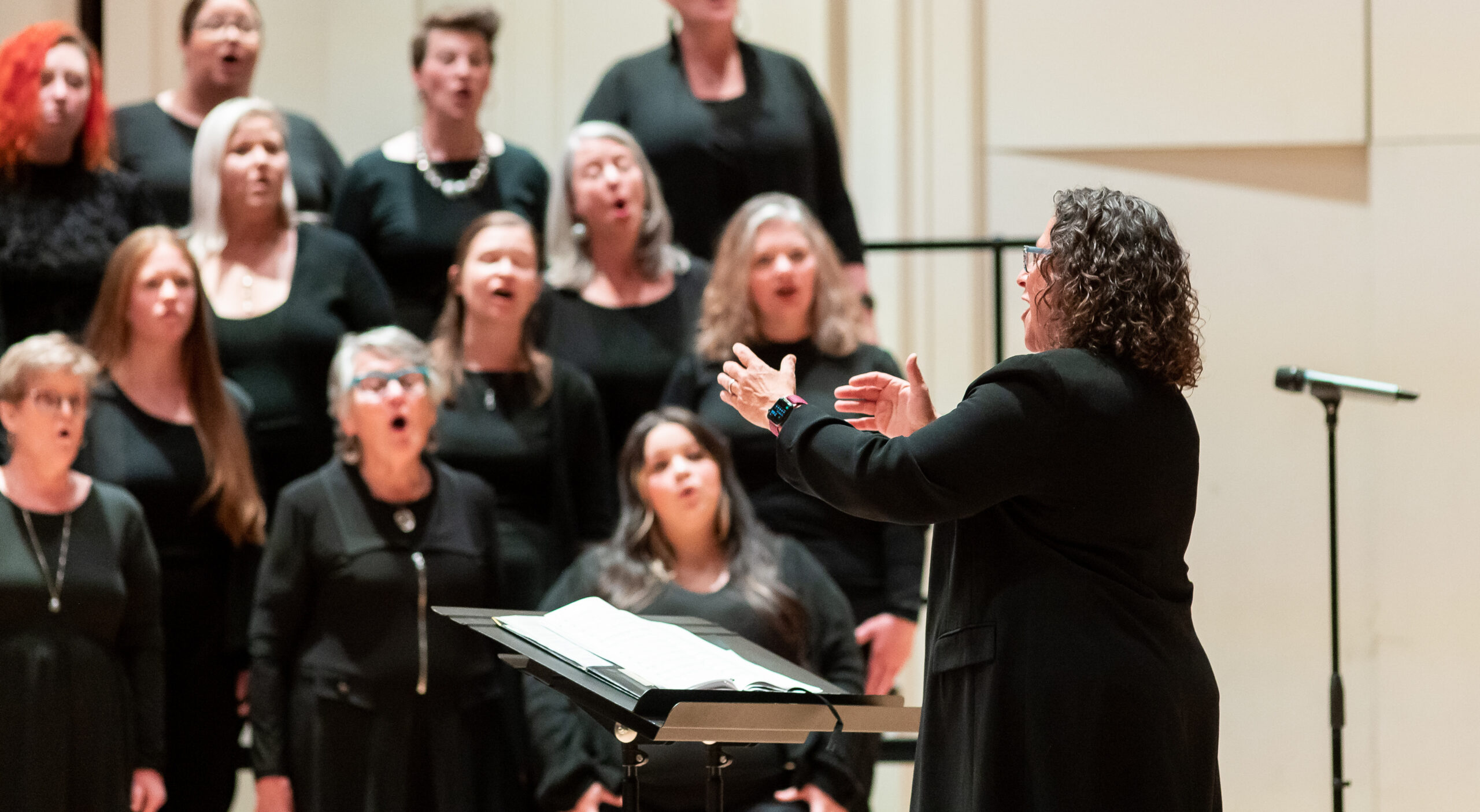 Grand Rapids Women's Chorus giving a performance